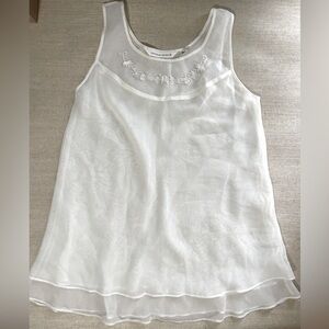 Victoria Secret Ivory Sheer Embroidered Sleeveless nightgown